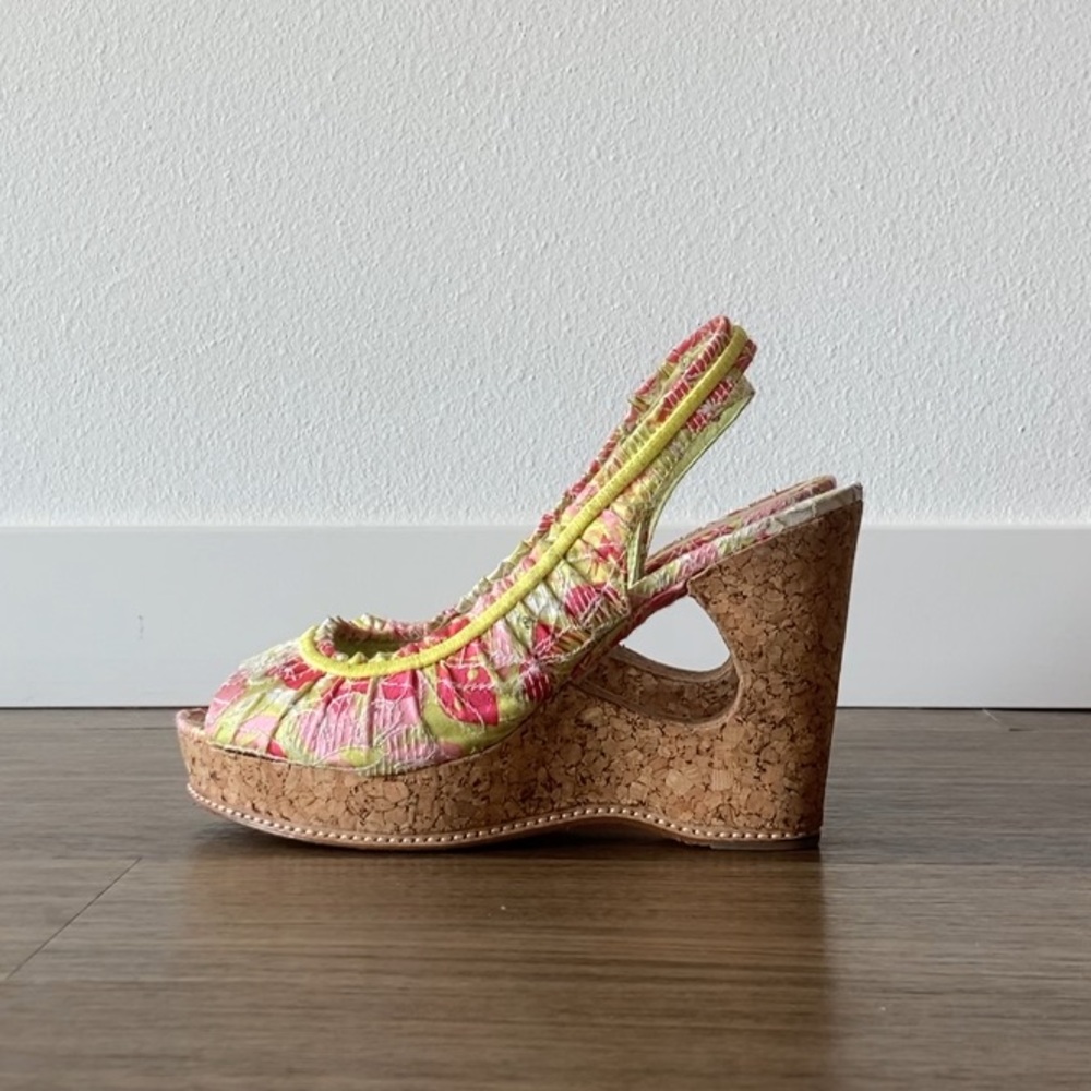 ZIGI girl Pink and Yellow Wedge Sandals